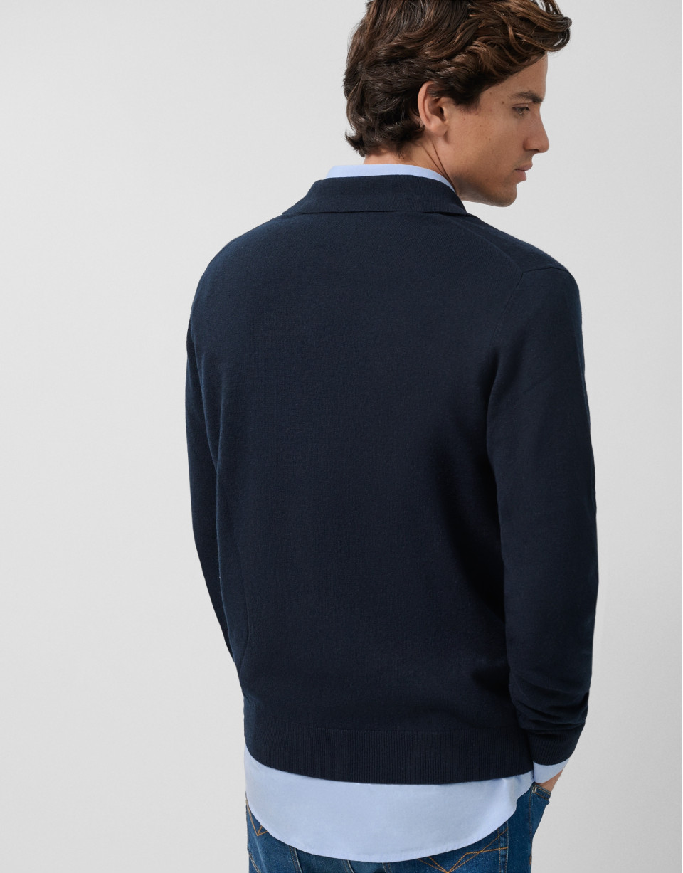 Jersey cuello polo marino - Hombre - OI2025 | Roberto Verino