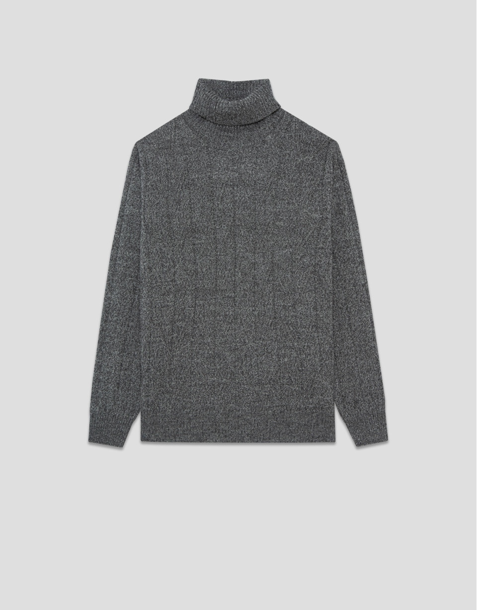 Dark grey melange turtleneck sweater - Man | Roberto Verino