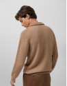 Jersey cuello envolvente color camel - Hombre | Roberto Verino