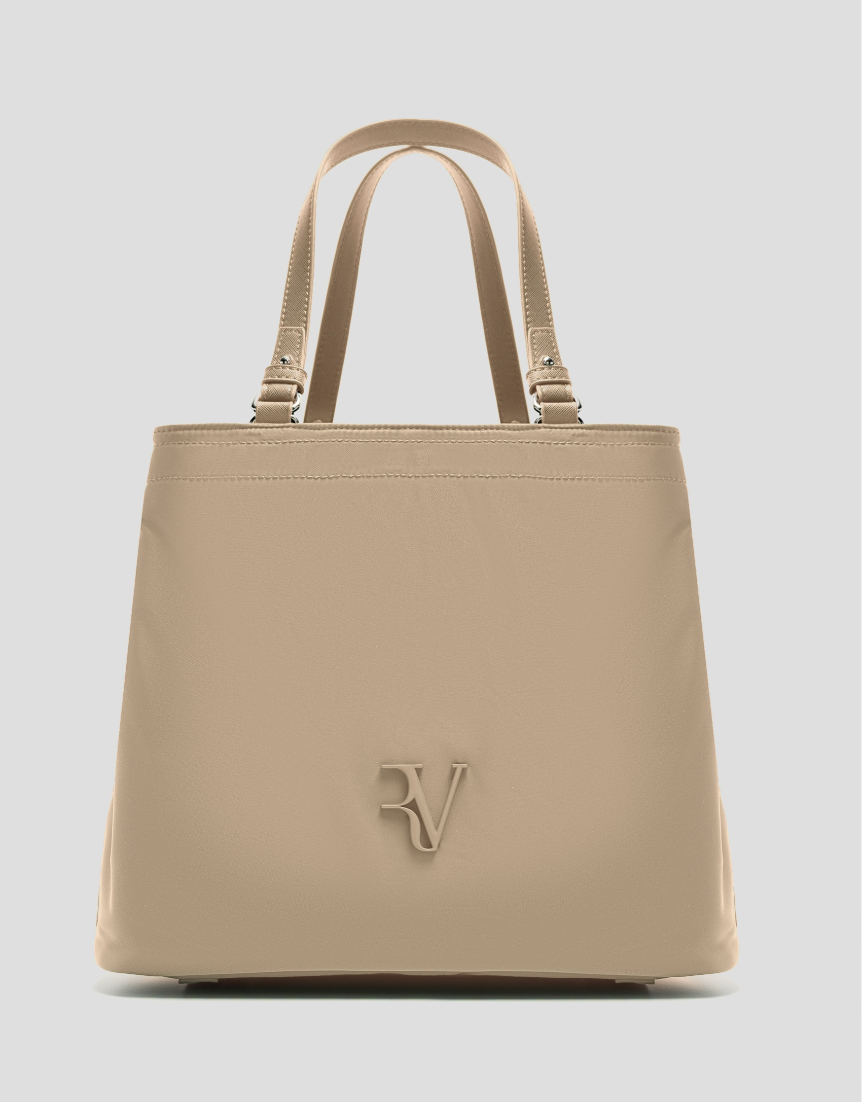 Bolso de mano Hobo Violeta M nailon beige | Roberto Verino