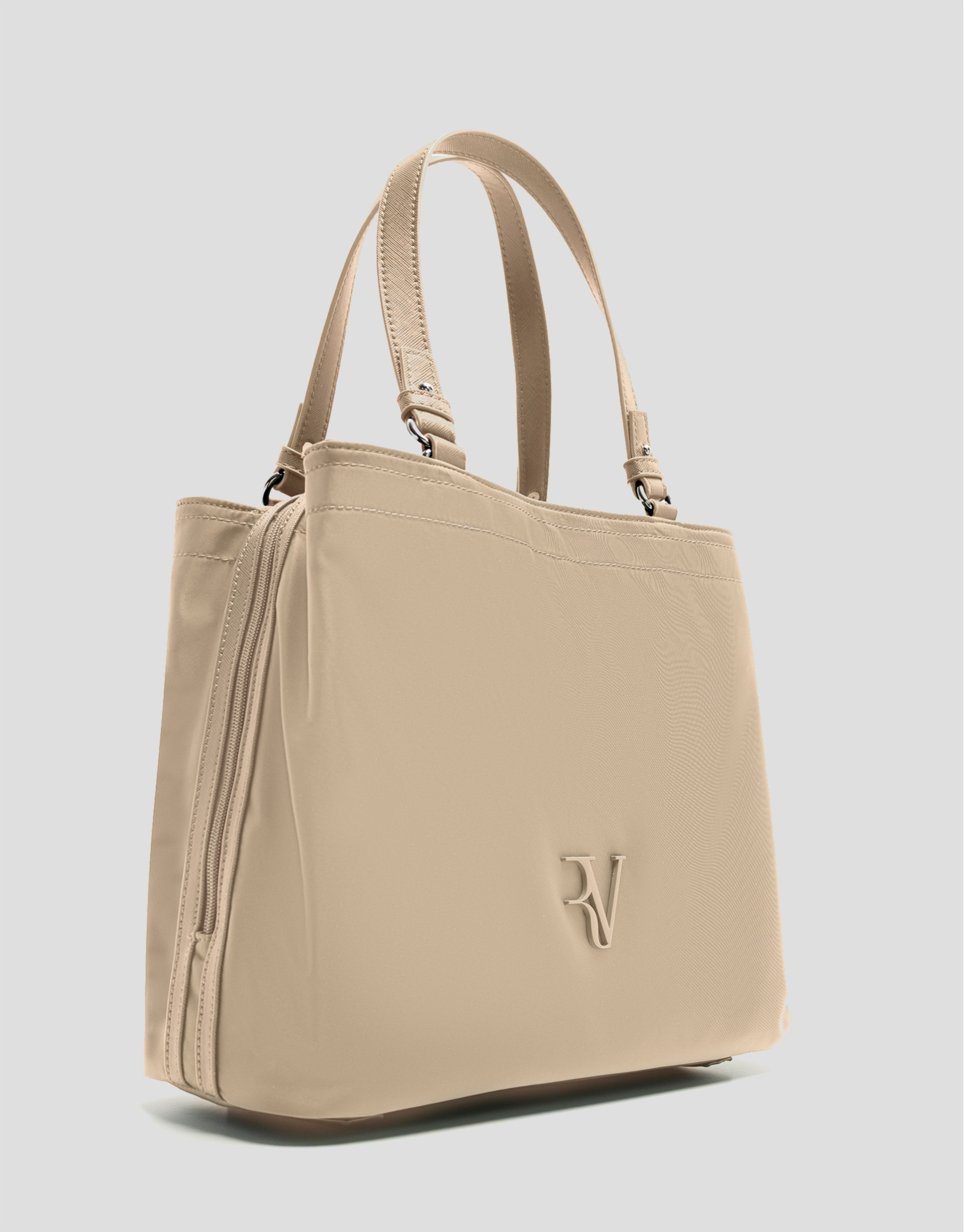 Hobo Violet M handbag in beige nylon - Woman | Roberto Verino