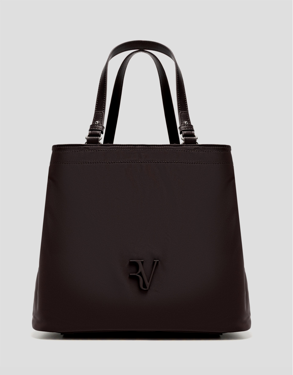 Bolso de mano Hobo Violeta M nailon marrón | Roberto Verino