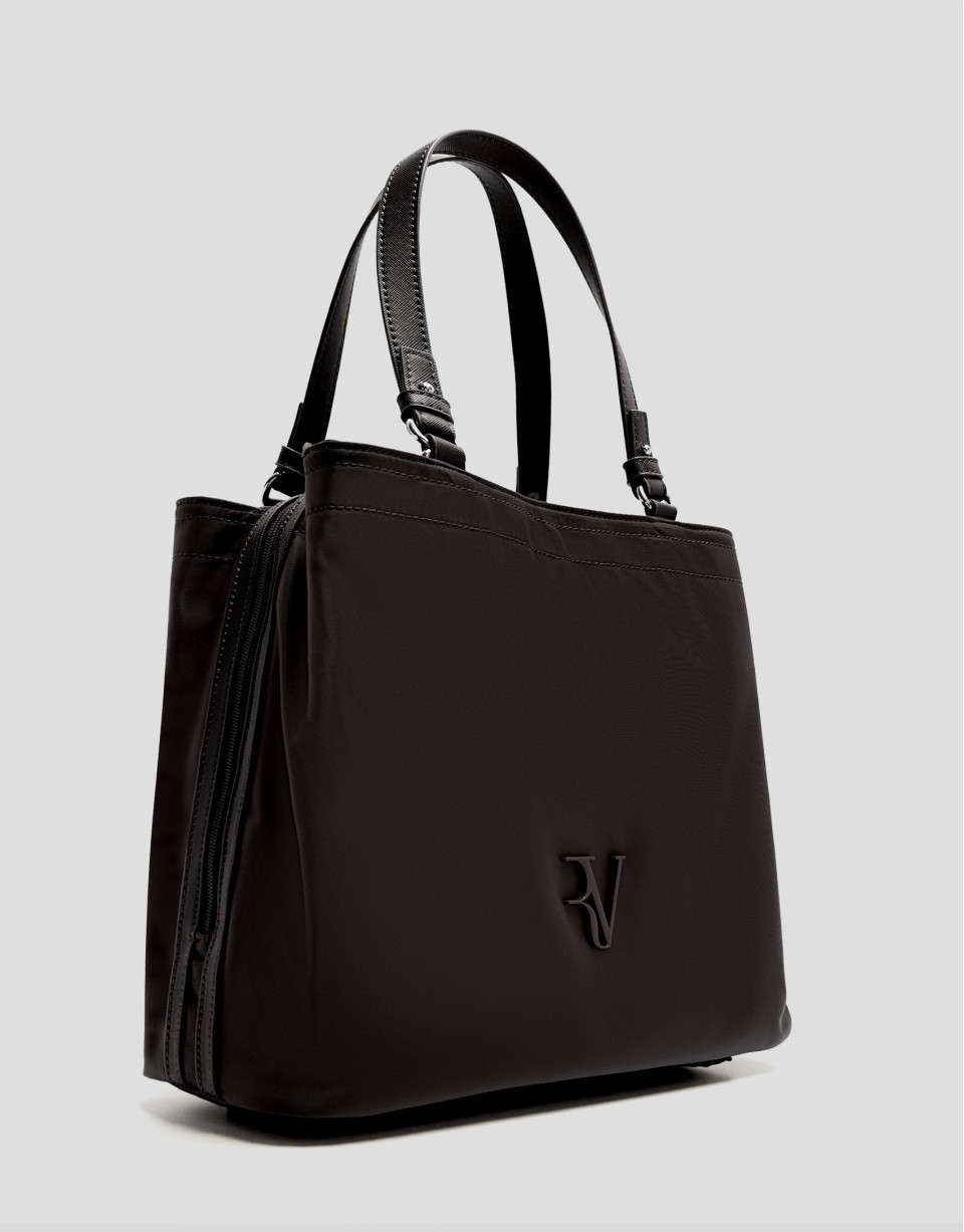 Violet M Hobo Handbag in Brown Nylon - Woman | Roberto Verino