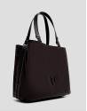 Bolso de mano Hobo Violeta M nailon marrón | Roberto Verino