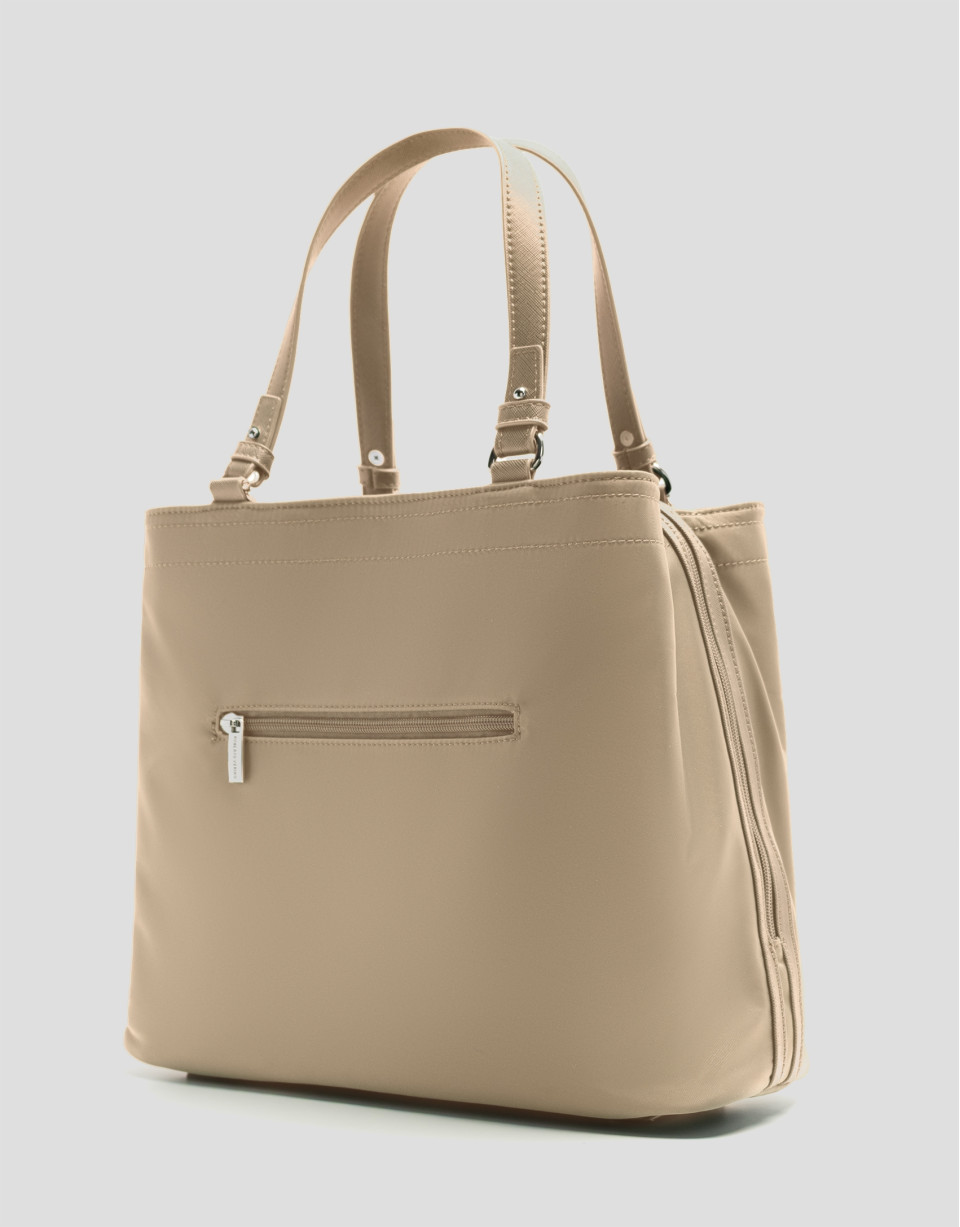 Hobo Violet M handbag in beige nylon - Woman | Roberto Verino