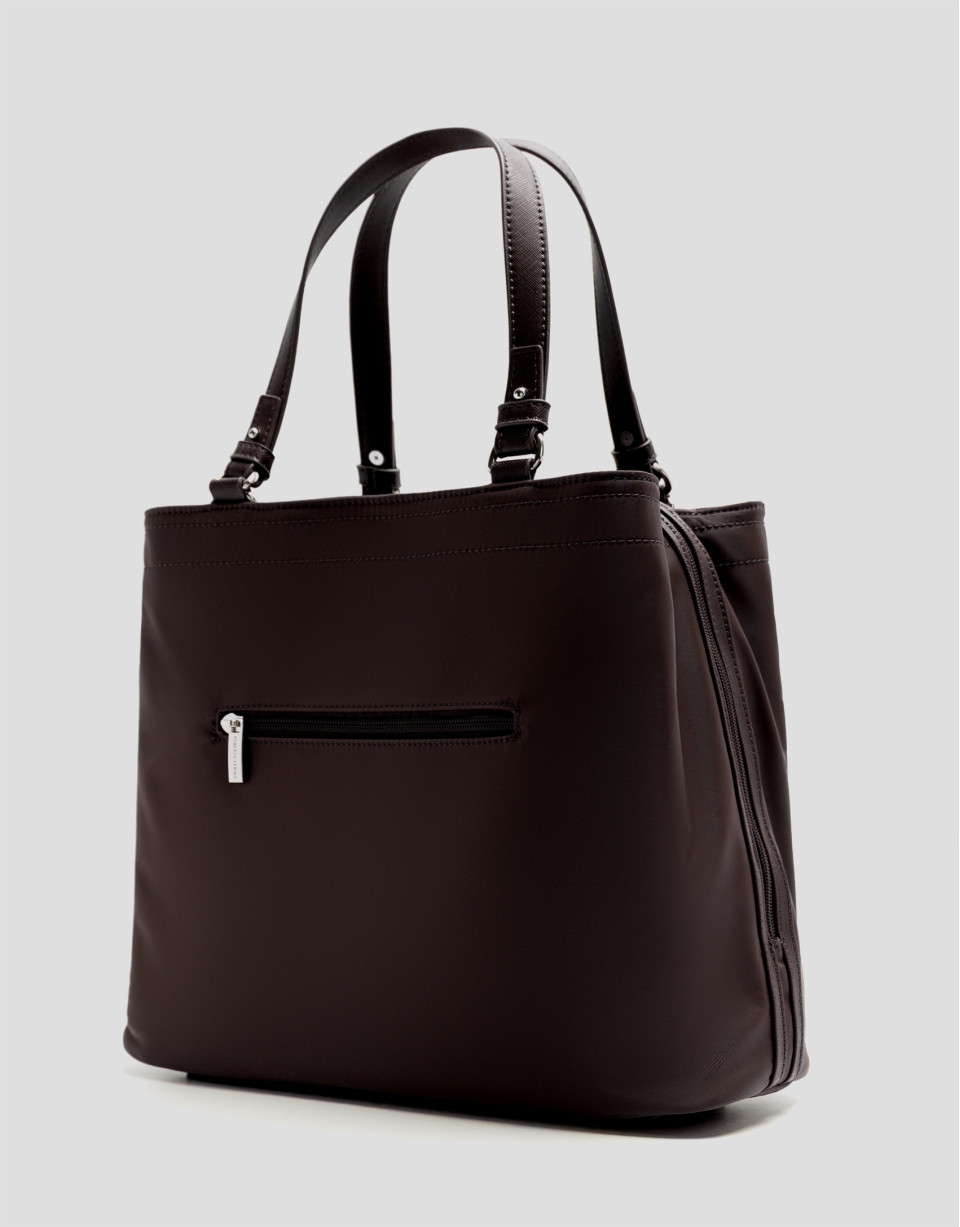 Violet M Hobo Handbag in Brown Nylon - Woman | Roberto Verino
