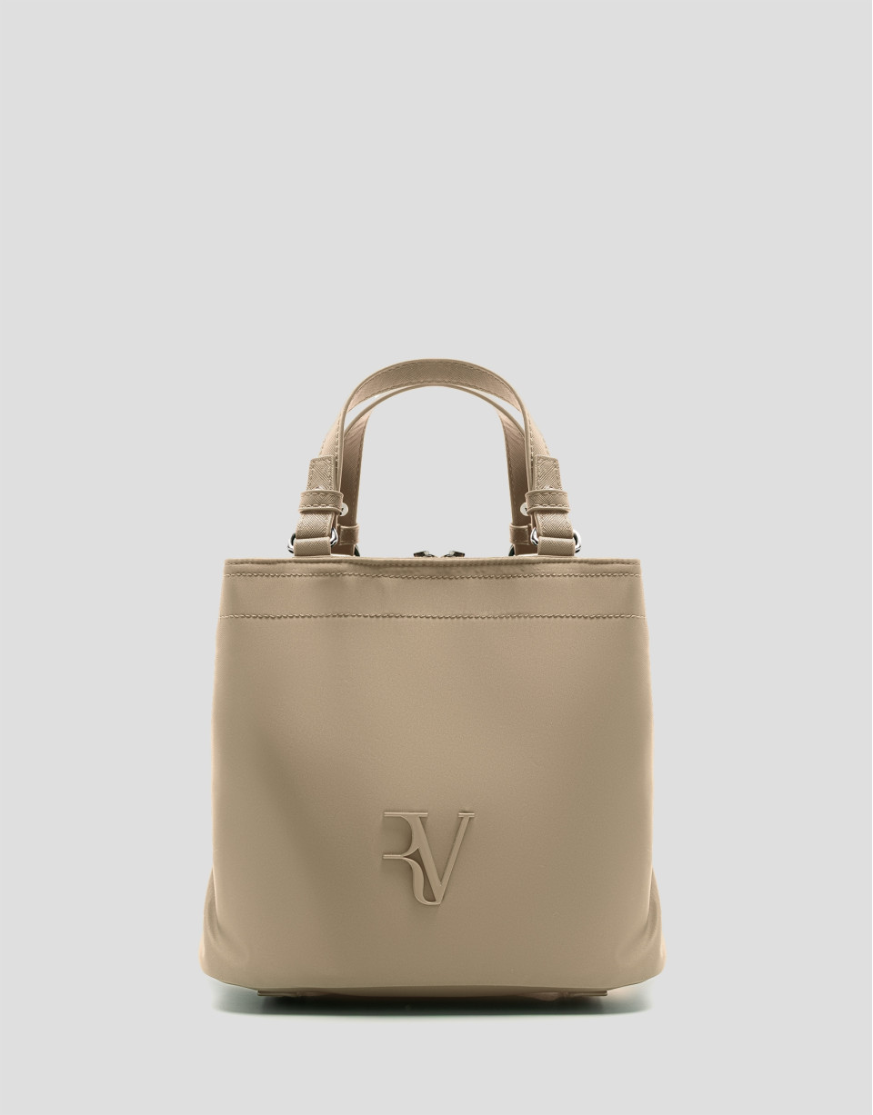 Hobo Violet S handbag in beige nylon - Gifts | Roberto Verino