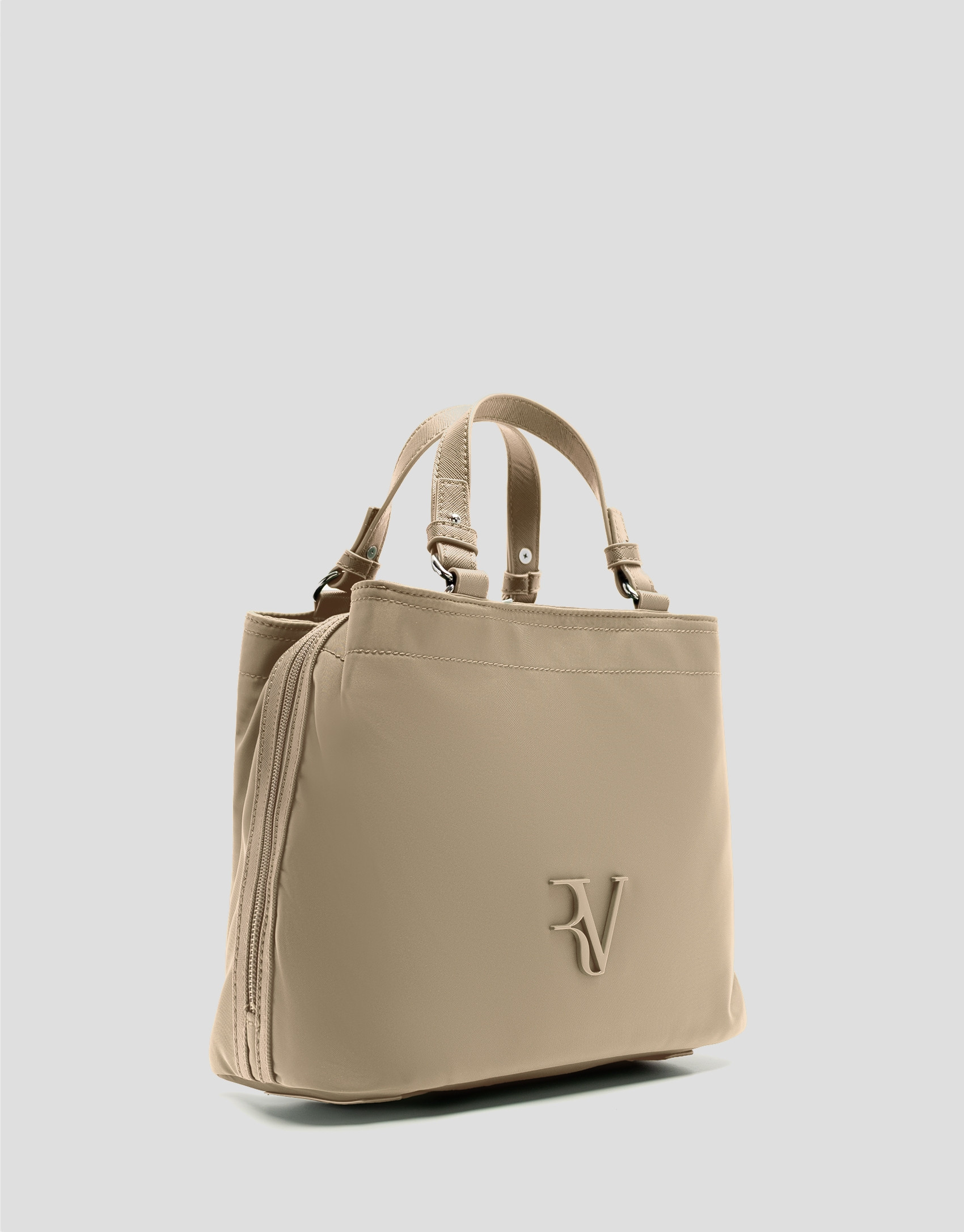 Hobo Violet S handbag in beige nylon - Gifts | Roberto Verino