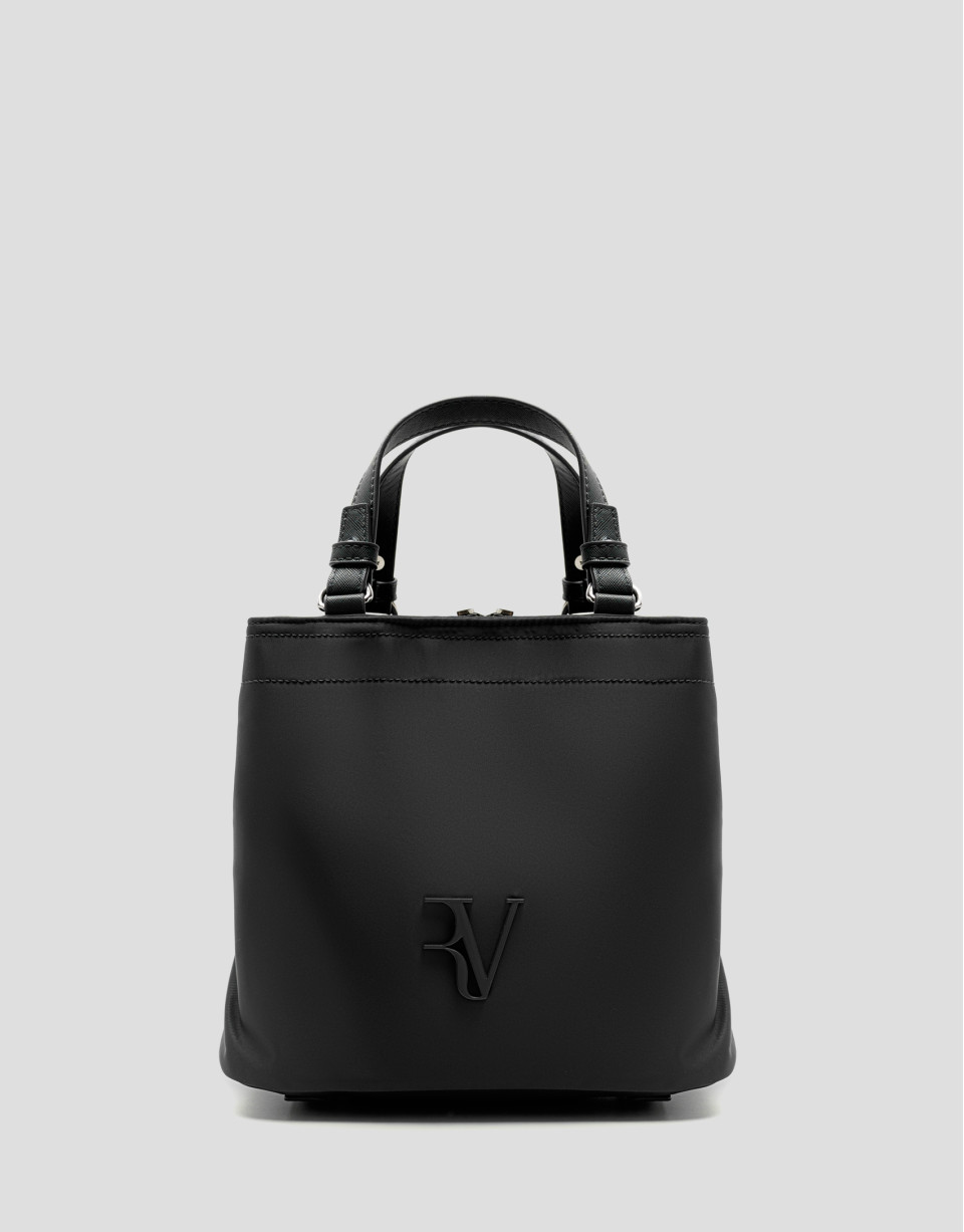 Bolso de mano Hobo Violeta S nailon negro | Roberto Verino