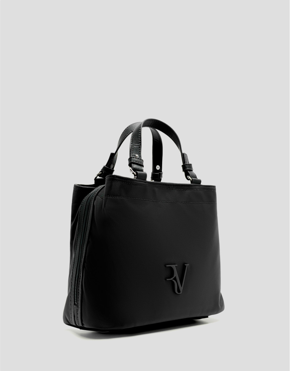 Hobo Violet S handbag in black nylon - Woman | Roberto Verino