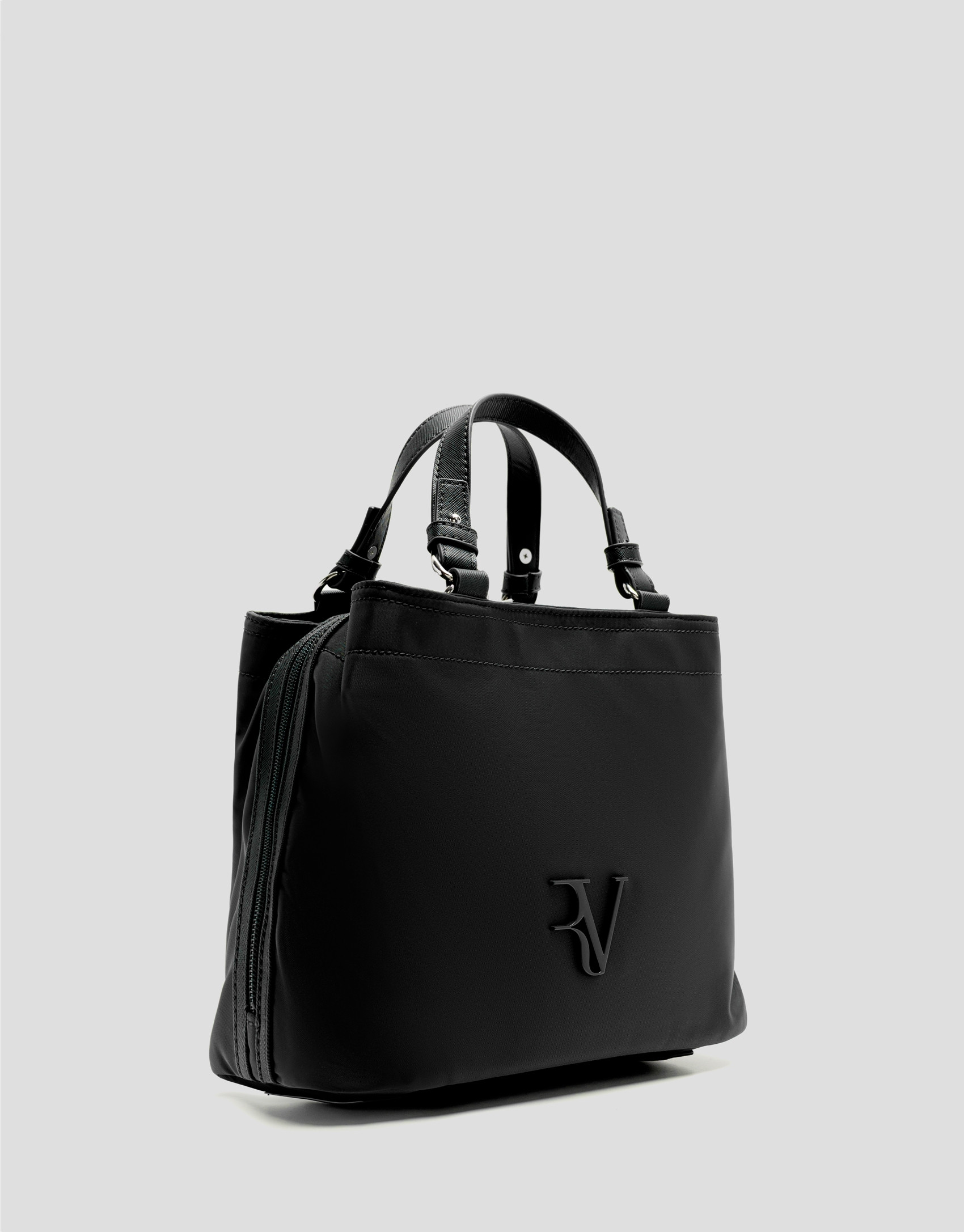 Hobo Violet S handbag in black nylon - Woman | Roberto Verino