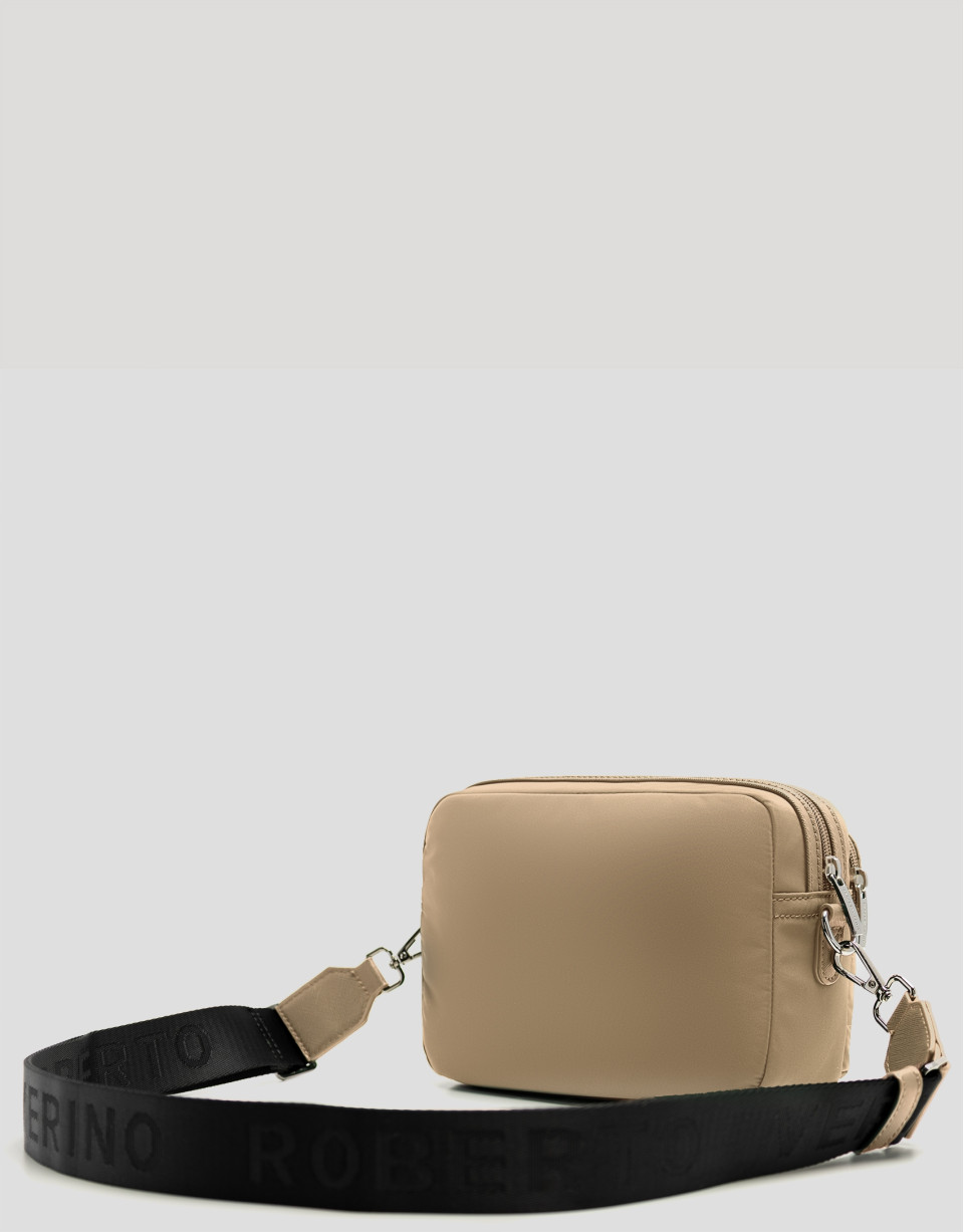 Violeta beige nylon shoulder bag - Woman | Roberto Verino