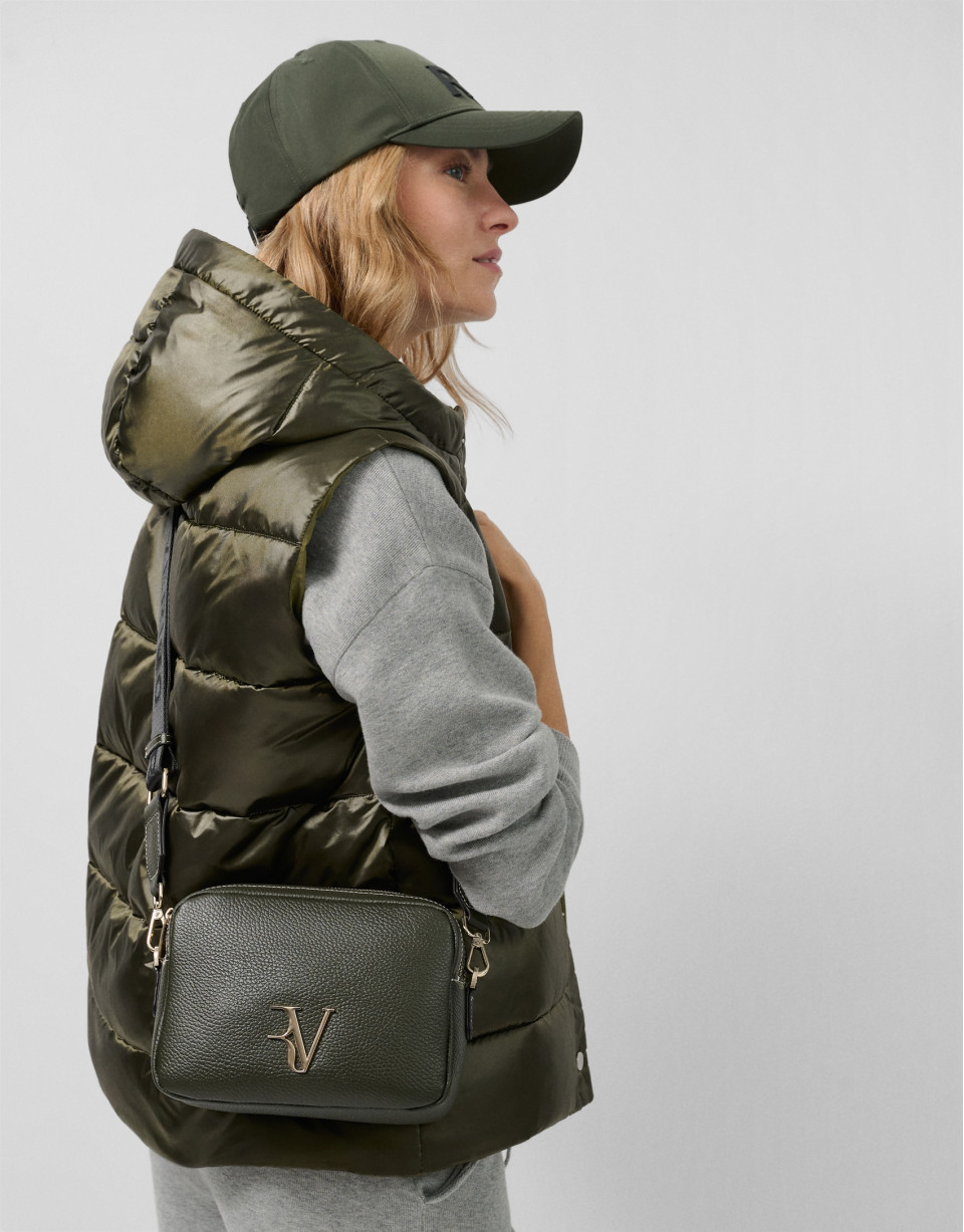 Thais green leather shoulder bag - Woman | Roberto Verino