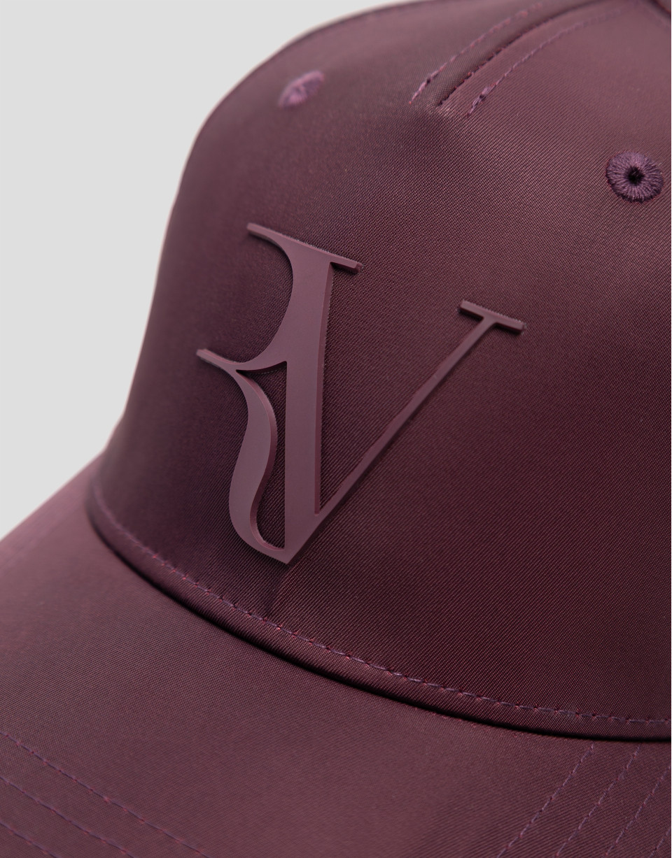 Burgundy nylon visor with embossed logo - Woman | Roberto Verino