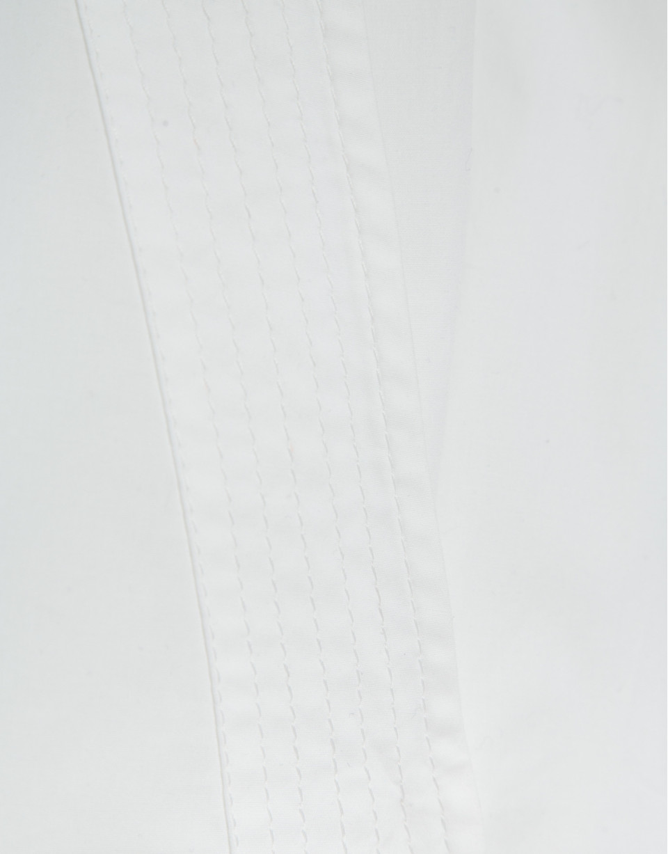 Cross-over shirt with white cotton stitched ... | Roberto Verino