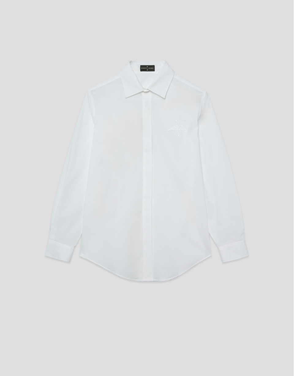 Men's cut white cotton shirt - Woman - AW2025 | Roberto Verino