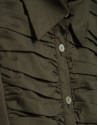 Camisa con pechera drapeada verde oscuro | Roberto Verino