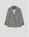 Chaqueta corta tweed blanco y negro hilos ... | Roberto Verino