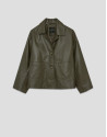 Chaqueta con bolsillos napa verde - Mujer | Roberto Verino