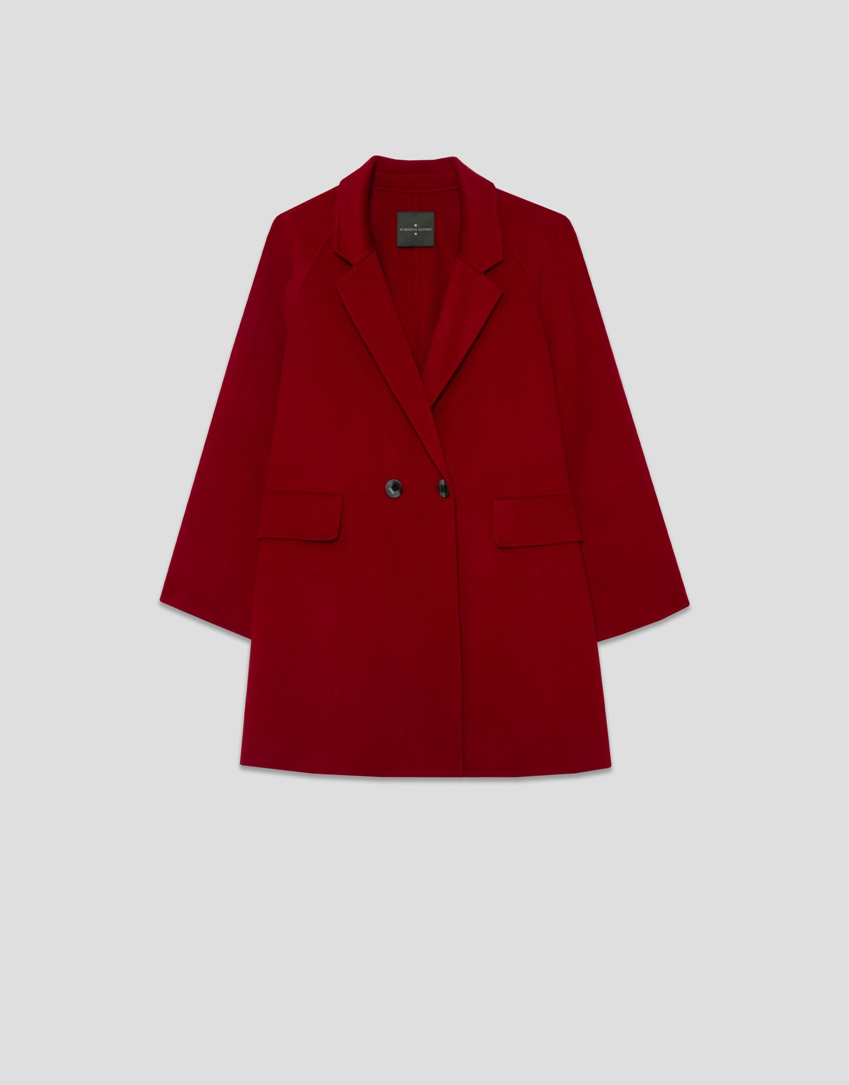 Red double-sided three-quarter length short coat | Roberto Verino
