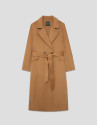 Camel double-sided oversized long coat - Woman | Roberto Verino