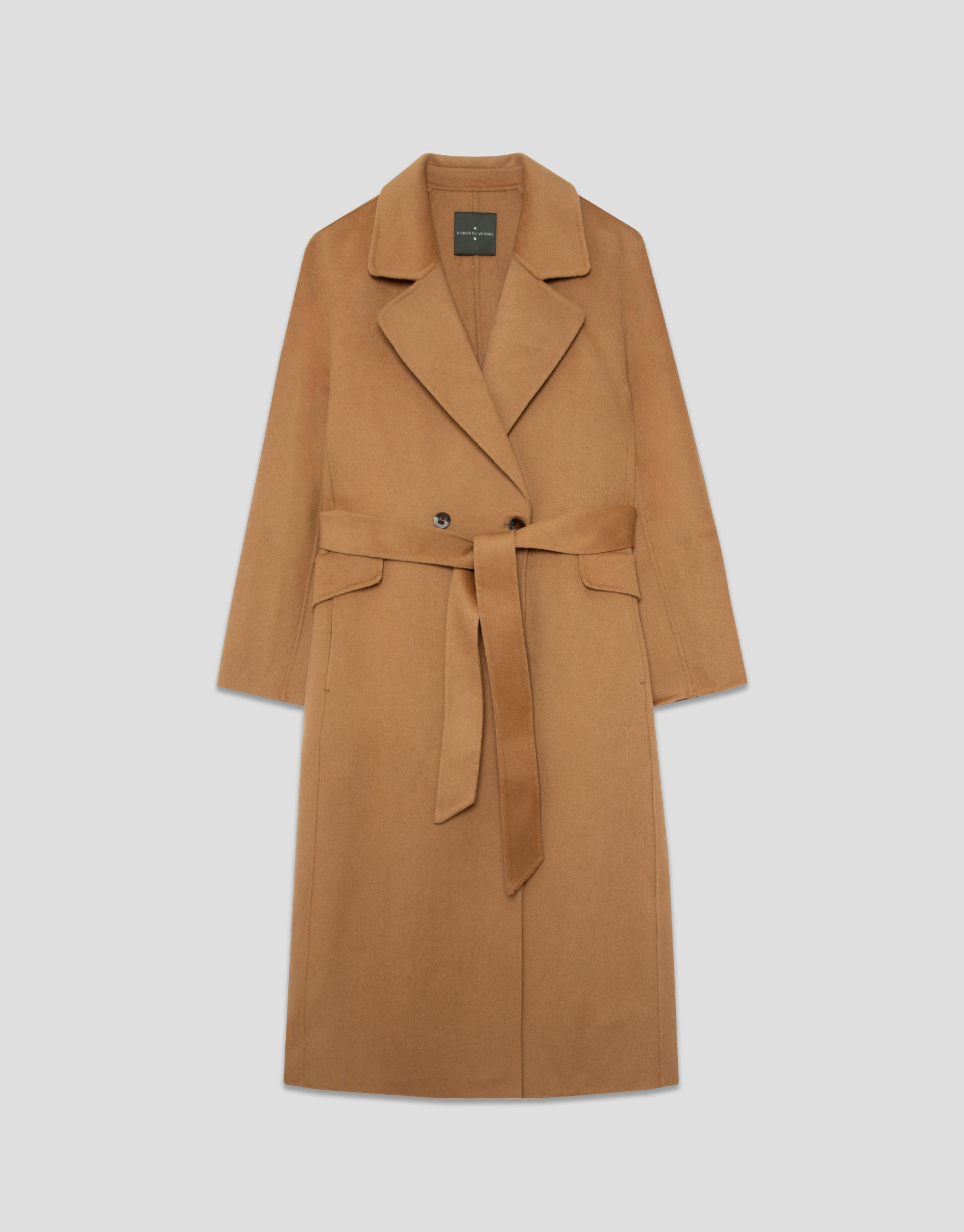 Camel double-sided oversized long coat - Woman | Roberto Verino