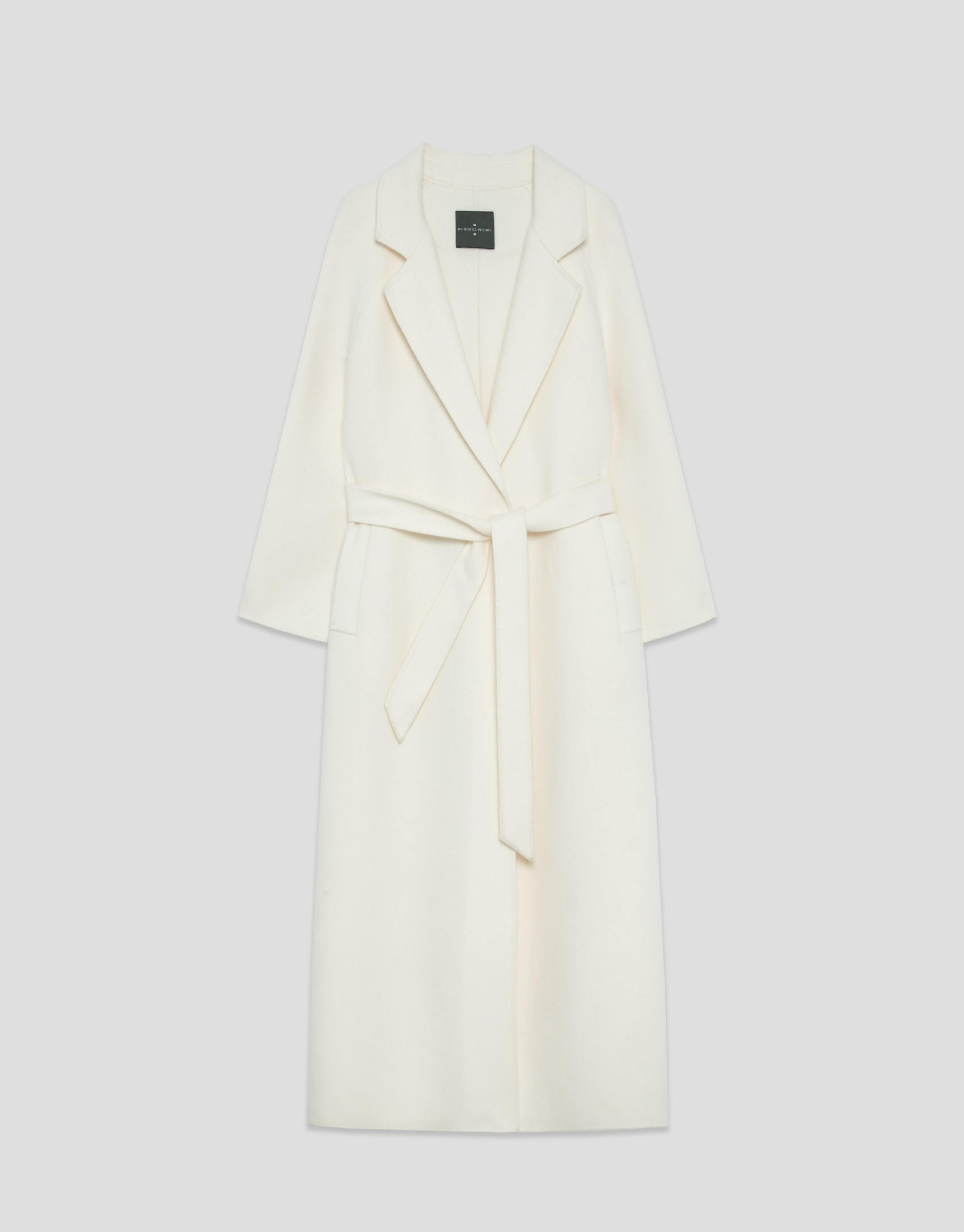 Long coat in white double-sided cloth - Woman | Roberto Verino