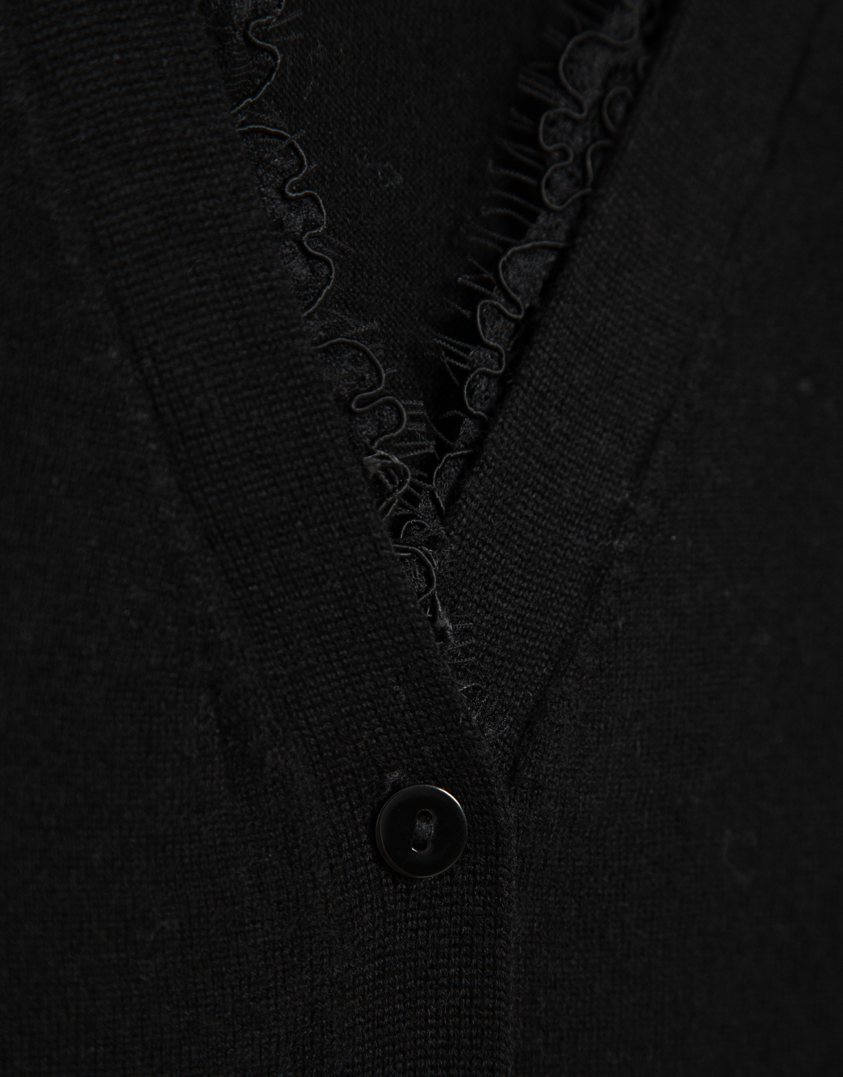 Fine knit jacket with V-neck and lace - Woman | Roberto Verino