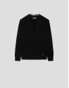 Chaqueta punto fino escote pico y encaje | Roberto Verino