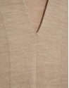 Jersey escote pico lana galga fina beige | Roberto Verino