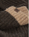 Brown scarf with ecru stripe - Man - AW2025 | Roberto Verino