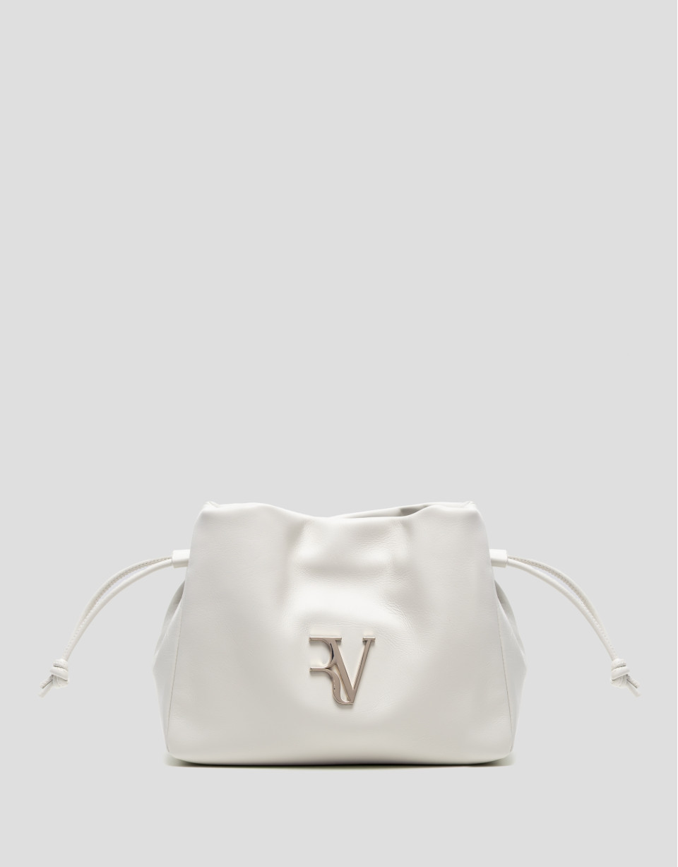 Daniela shoulder bag in ecru leather - Woman | Roberto Verino