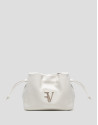 Daniela shoulder bag in ecru leather - Woman | Roberto Verino