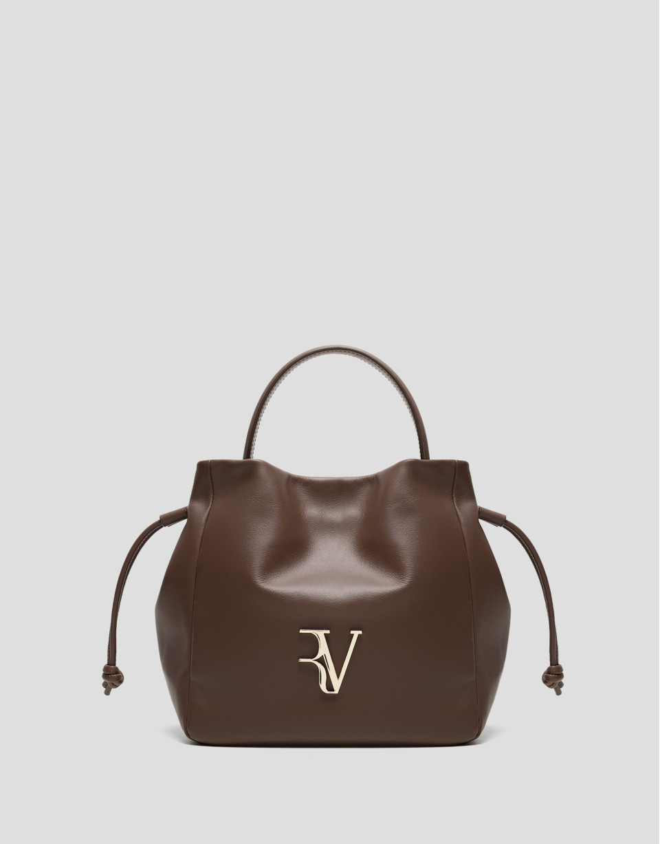 Daniela Midi brown leather handbag - Gifts | Roberto Verino
