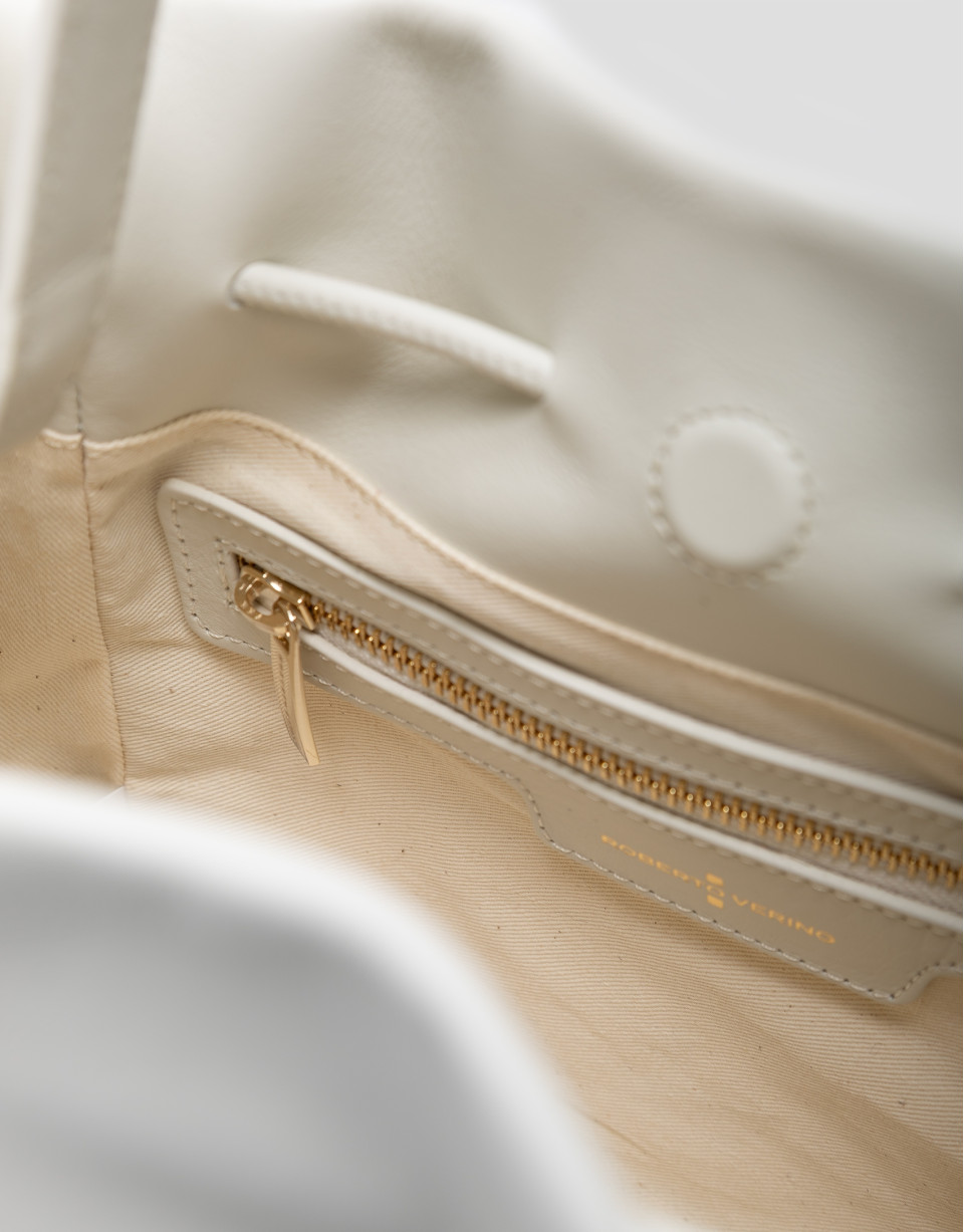 Daniela Midi handbag in ecru leather - Gifts | Roberto Verino