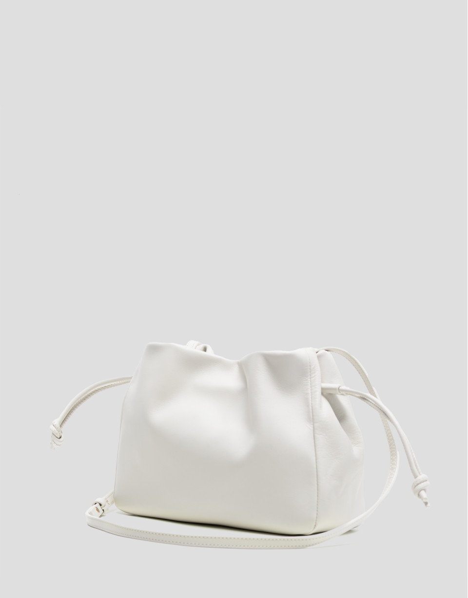 Daniela shoulder bag in ecru leather - Woman | Roberto Verino