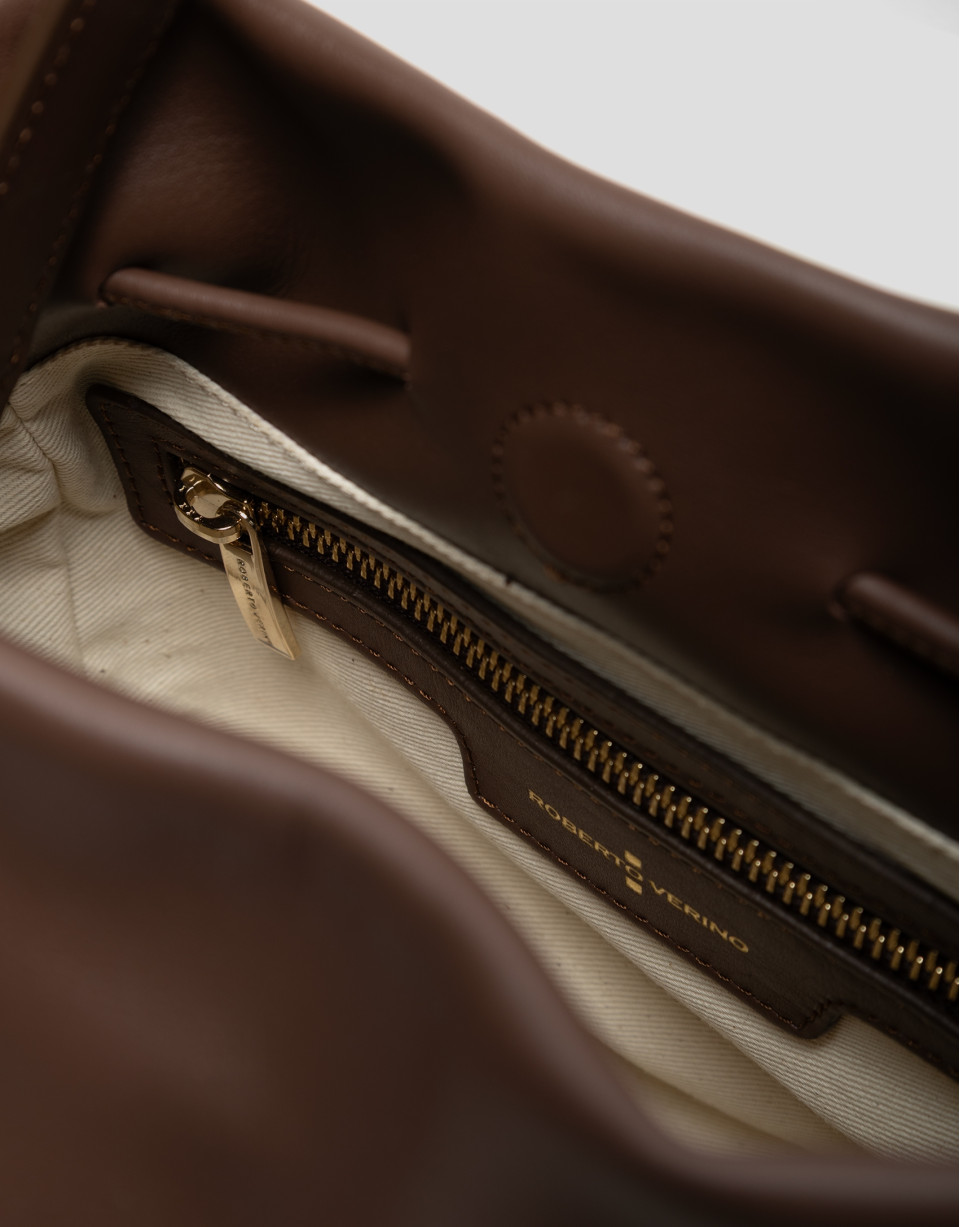 Daniela Midi brown leather handbag - Gifts | Roberto Verino