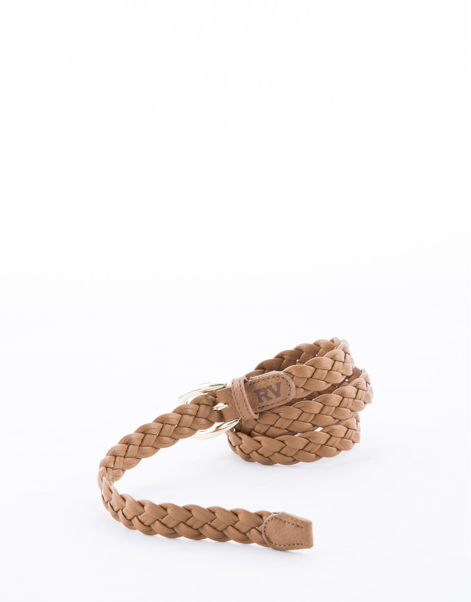 Brown braided belt