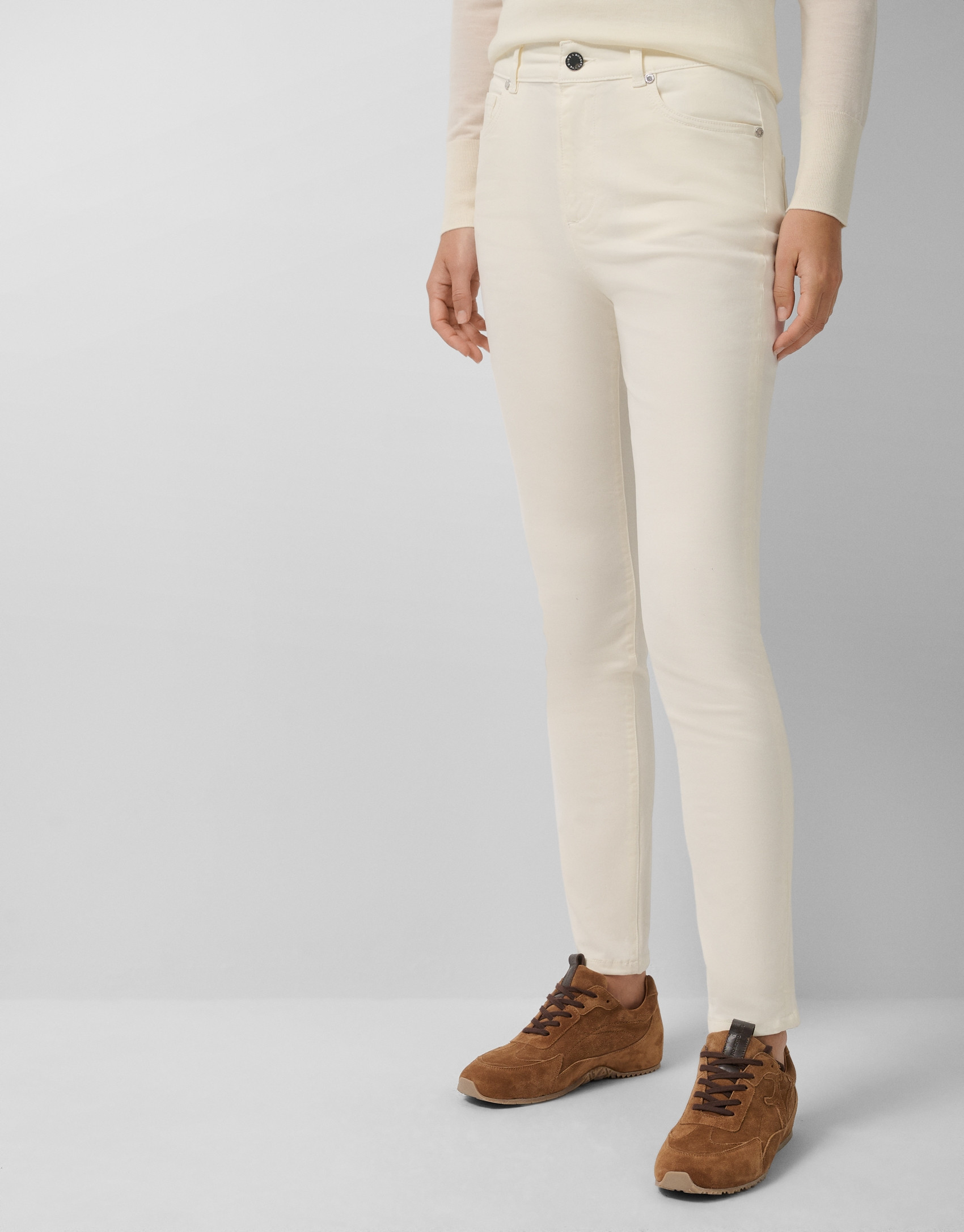 Five-pocket raw cotton trousers - Woman | Roberto Verino