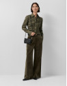 Dark green draped bib shirt - Woman - AW2025 | Roberto Verino