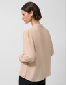 Blusa fluida cuello lazada beige - Mujer | Roberto Verino
