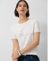 Camiseta manga corta blanca con aplicaciones ... | Roberto Verino