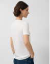White short-sleeved T-shirt with Verino ... | Roberto Verino