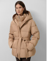 Camel short down jacket with hood - Woman | Roberto Verino