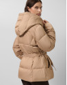 Camel short down jacket with hood - Woman | Roberto Verino