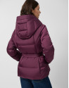 Aubergine short down jacket with hood - Woman | Roberto Verino