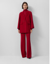 Red double-sided three-quarter length short coat | Roberto Verino