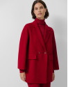 Red double-sided three-quarter length short coat | Roberto Verino