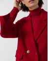 Red double-sided three-quarter length short coat | Roberto Verino