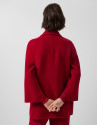 Red double-sided three-quarter length short coat | Roberto Verino